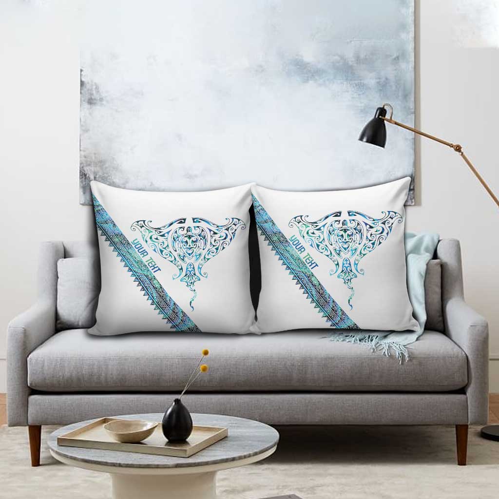 Kahui Whetu Paua shell Kowhaiwhai Taniko Personalised Pillow Cover Manta Ray Shark-Turtle Maori Tribal Style