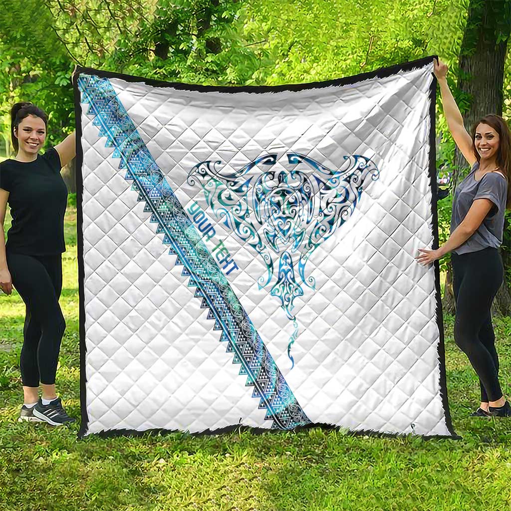 Kahui Whetu Paua shell Kowhaiwhai Taniko Personalised Quilt Manta Ray Shark-Turtle Maori Tribal Style