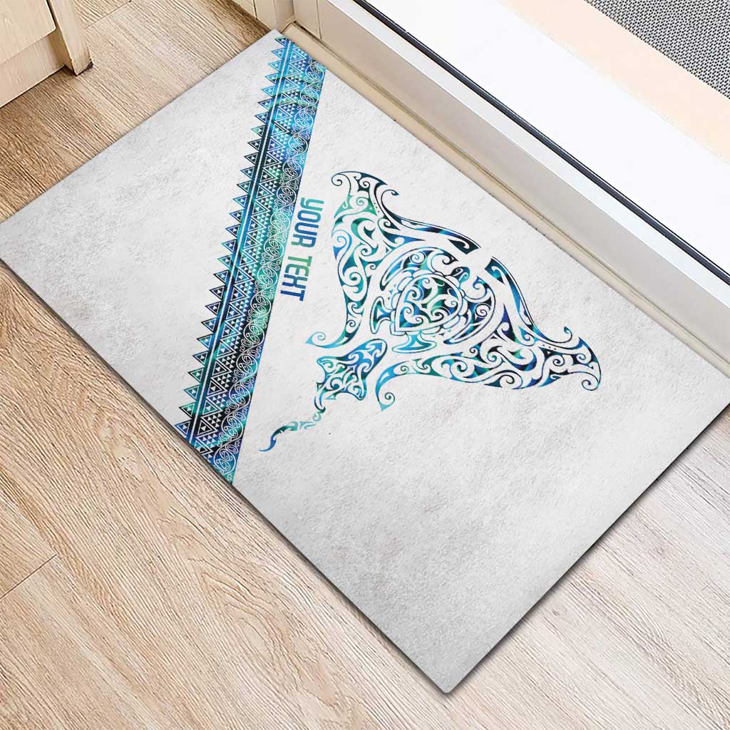 Kahui Whetu Paua shell Kowhaiwhai Taniko Personalised Rubber Doormat Manta Ray Shark-Turtle Maori Tribal Style