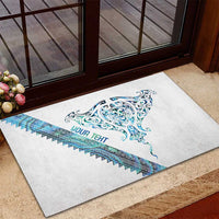 Kahui Whetu Paua shell Kowhaiwhai Taniko Personalised Rubber Doormat Manta Ray Shark-Turtle Maori Tribal Style
