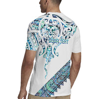 Kahui Whetu Paua shell Kowhaiwhai Taniko Personalised Rugby Jersey Manta Ray Shark-Turtle Maori Tribal Style