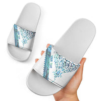Kahui Whetu Paua shell Kowhaiwhai Taniko Personalised Slide Sandals Manta Ray Shark-Turtle Maori Tribal Style