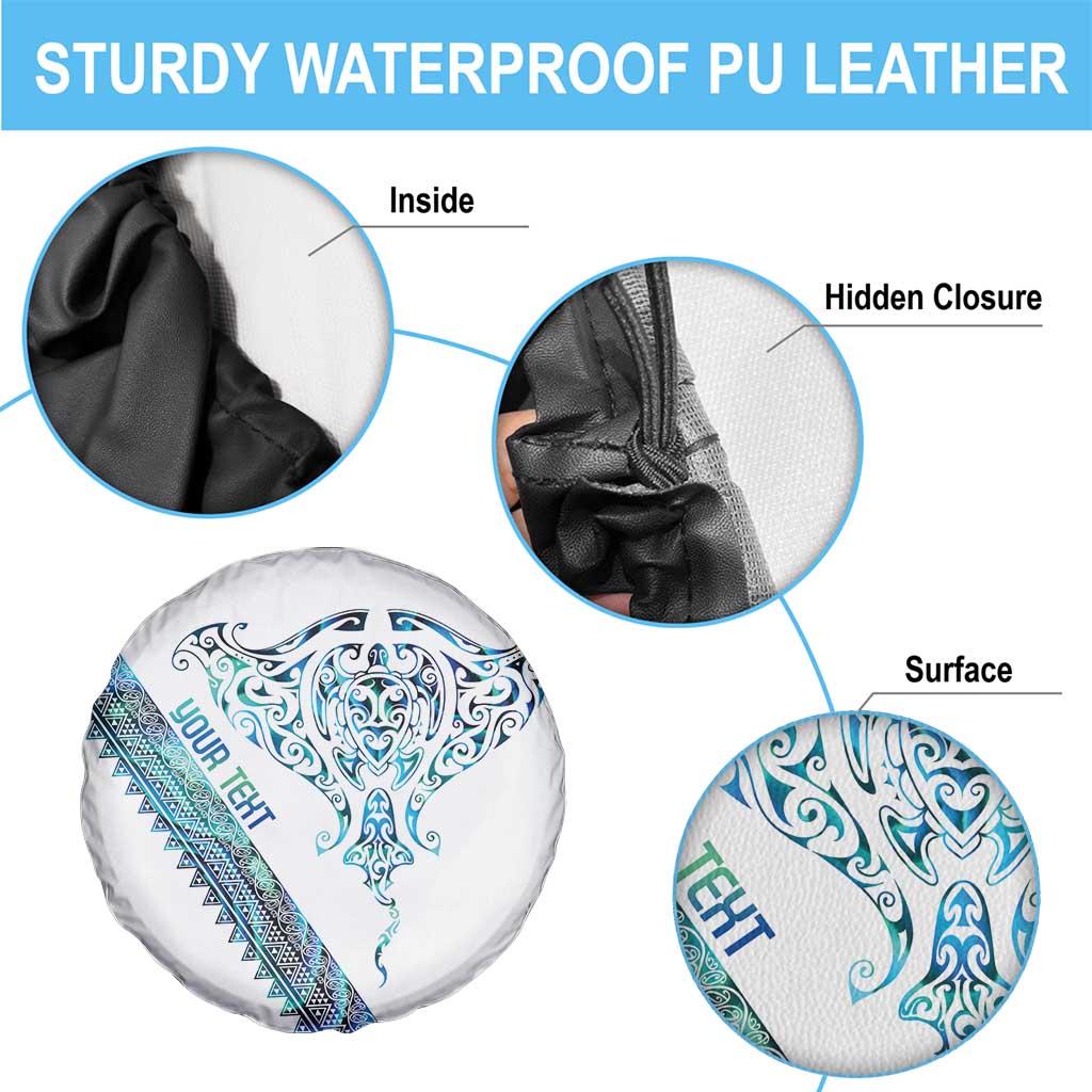 Kahui Whetu Paua shell Kowhaiwhai Taniko Personalised Spare Tire Cover Manta Ray Shark-Turtle Maori Tribal Style