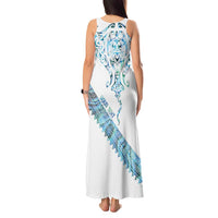 Kahui Whetu Paua shell Kowhaiwhai Taniko Personalised Tank Maxi Dress Manta Ray Shark-Turtle Maori Tribal Style