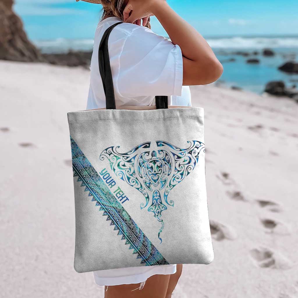 Kahui Whetu Paua shell Kowhaiwhai Taniko Personalised Tote Bag Manta Ray Shark-Turtle Maori Tribal Style