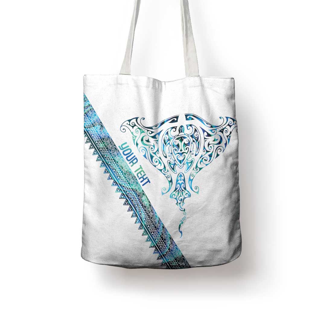 Kahui Whetu Paua shell Kowhaiwhai Taniko Personalised Tote Bag Manta Ray Shark-Turtle Maori Tribal Style