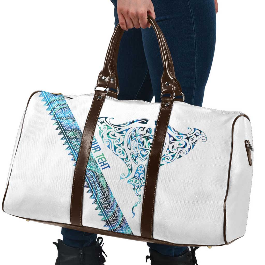 Kahui Whetu Paua shell Kowhaiwhai Taniko Personalised Travel Bag Manta Ray Shark-Turtle Maori Tribal Style