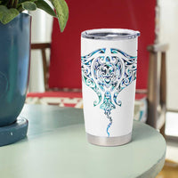Kahui Whetu Paua shell Kowhaiwhai Taniko Personalised Tumbler Cup Manta Ray Shark-Turtle Maori Tribal Style