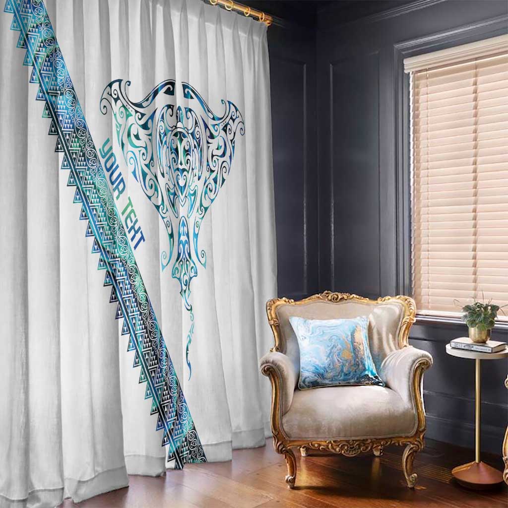 Kahui Whetu Paua shell Kowhaiwhai Taniko Personalised Window Curtain Manta Ray Shark-Turtle Maori Tribal Style