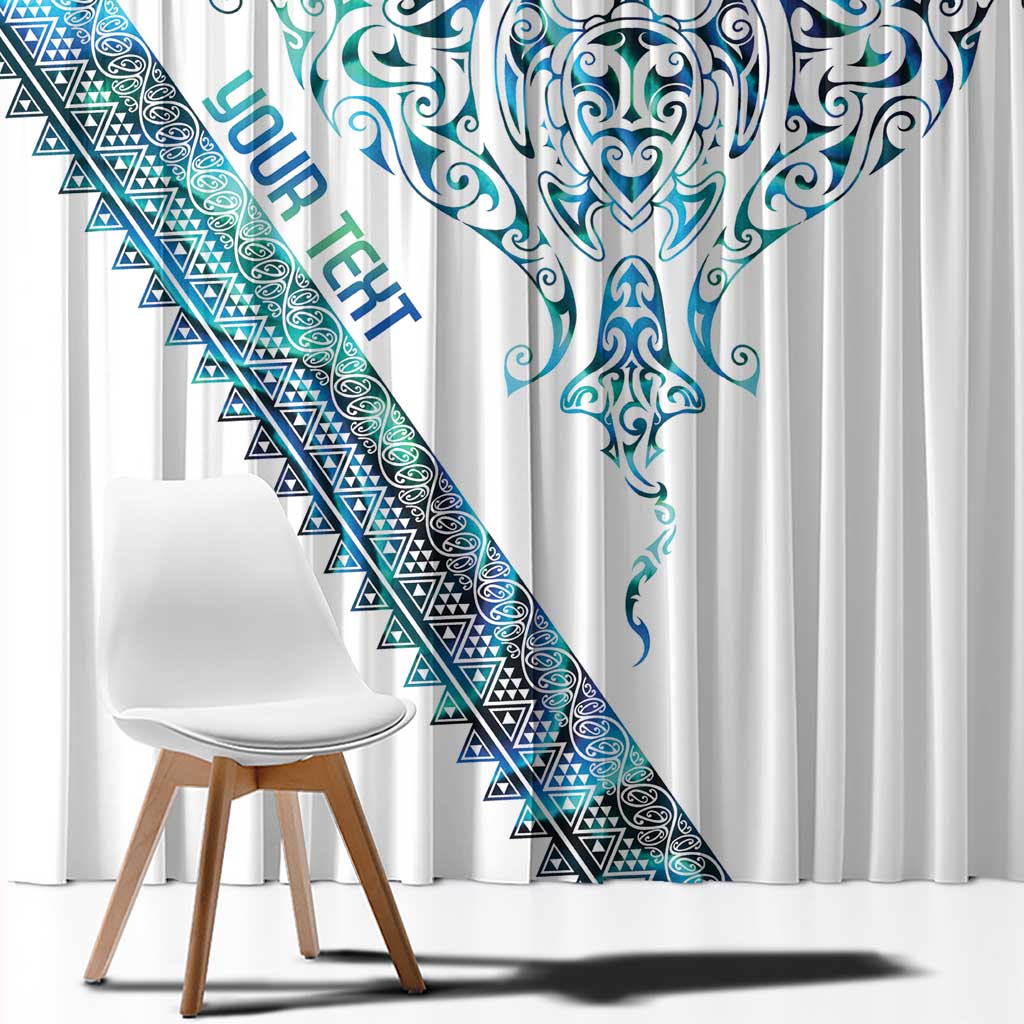 Kahui Whetu Paua shell Kowhaiwhai Taniko Personalised Window Curtain Manta Ray Shark-Turtle Maori Tribal Style