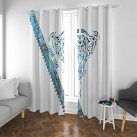 Kahui Whetu Paua shell Kowhaiwhai Taniko Personalised Window Curtain Manta Ray Shark-Turtle Maori Tribal Style