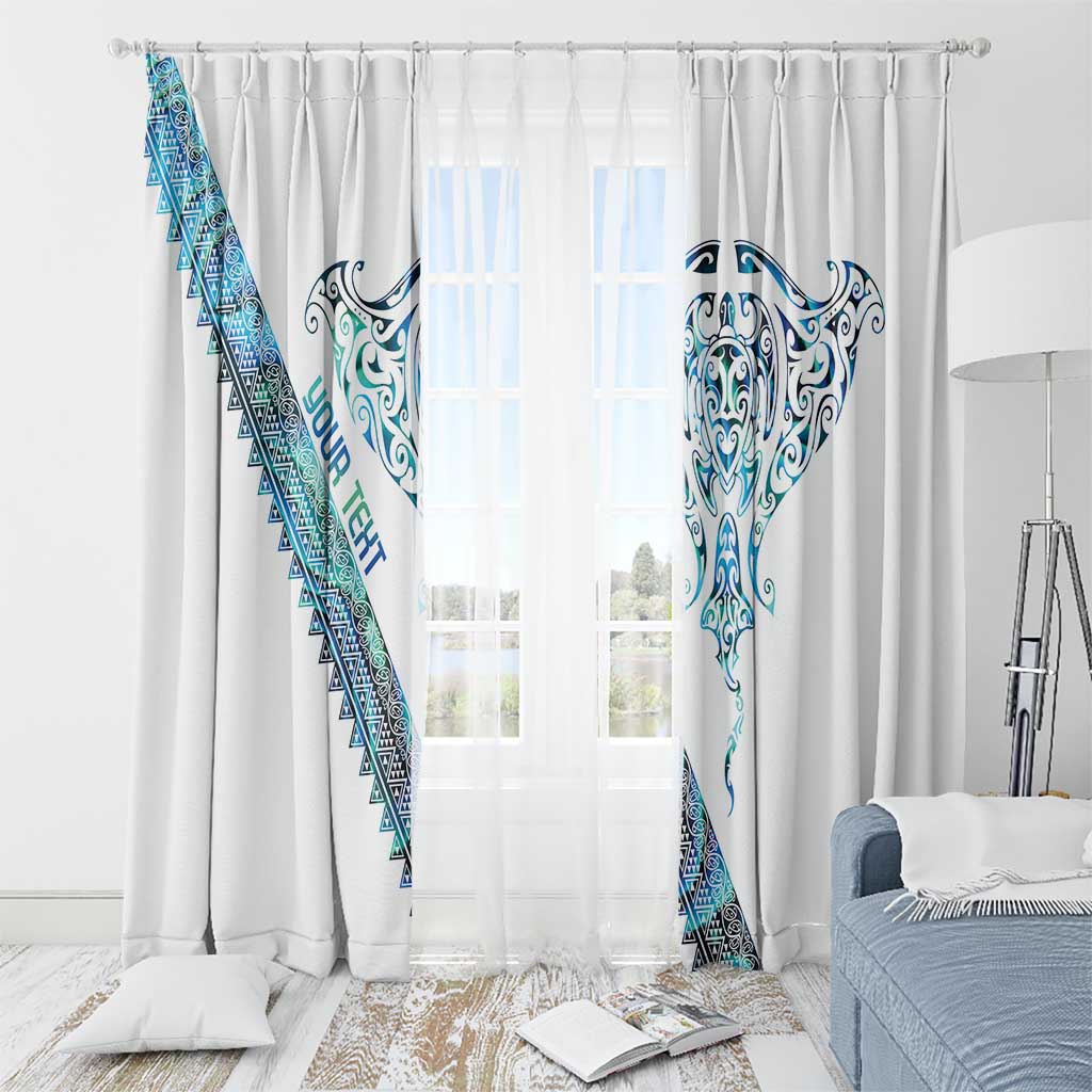 Kahui Whetu Paua shell Kowhaiwhai Taniko Personalised Window Curtain Manta Ray Shark-Turtle Maori Tribal Style