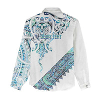 Kahui Whetu Paua shell Kowhaiwhai Taniko Personalised Women Casual Shirt Manta Ray Shark-Turtle Maori Tribal Style