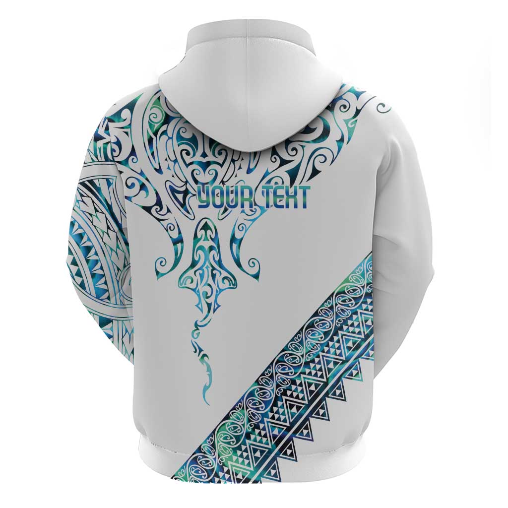 Kahui Whetu Paua shell Kowhaiwhai Taniko Personalised Zip Hoodie Manta Ray Shark-Turtle Maori Tribal Style