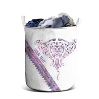 Mawhero Paua shell Kowhaiwhai Taniko Personalised Laundry Basket Manta Ray Shark-Turtle Maori Tribal Style