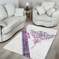 Mawhero Paua shell Kowhaiwhai Taniko Personalised Area Rug Manta Ray Shark-Turtle Maori Tribal Style