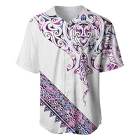 Mawhero Paua shell Kowhaiwhai Taniko Personalised Baseball Jersey Manta Ray Shark-Turtle Maori Tribal Style