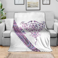 Mawhero Paua shell Kowhaiwhai Taniko Personalised Blanket Manta Ray Shark-Turtle Maori Tribal Style LT9 - Polynesian Pride