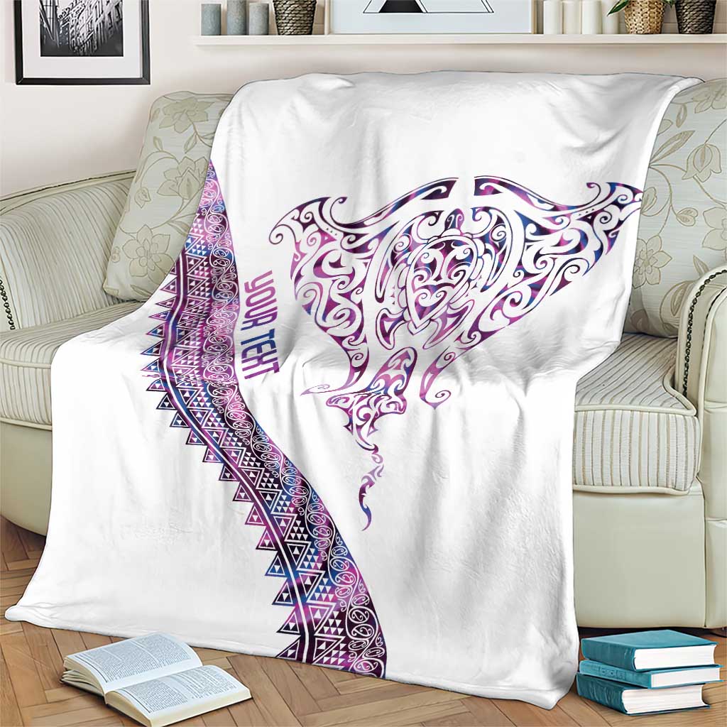 Mawhero Paua shell Kowhaiwhai Taniko Personalised Blanket Manta Ray Shark-Turtle Maori Tribal Style LT9 - Polynesian Pride