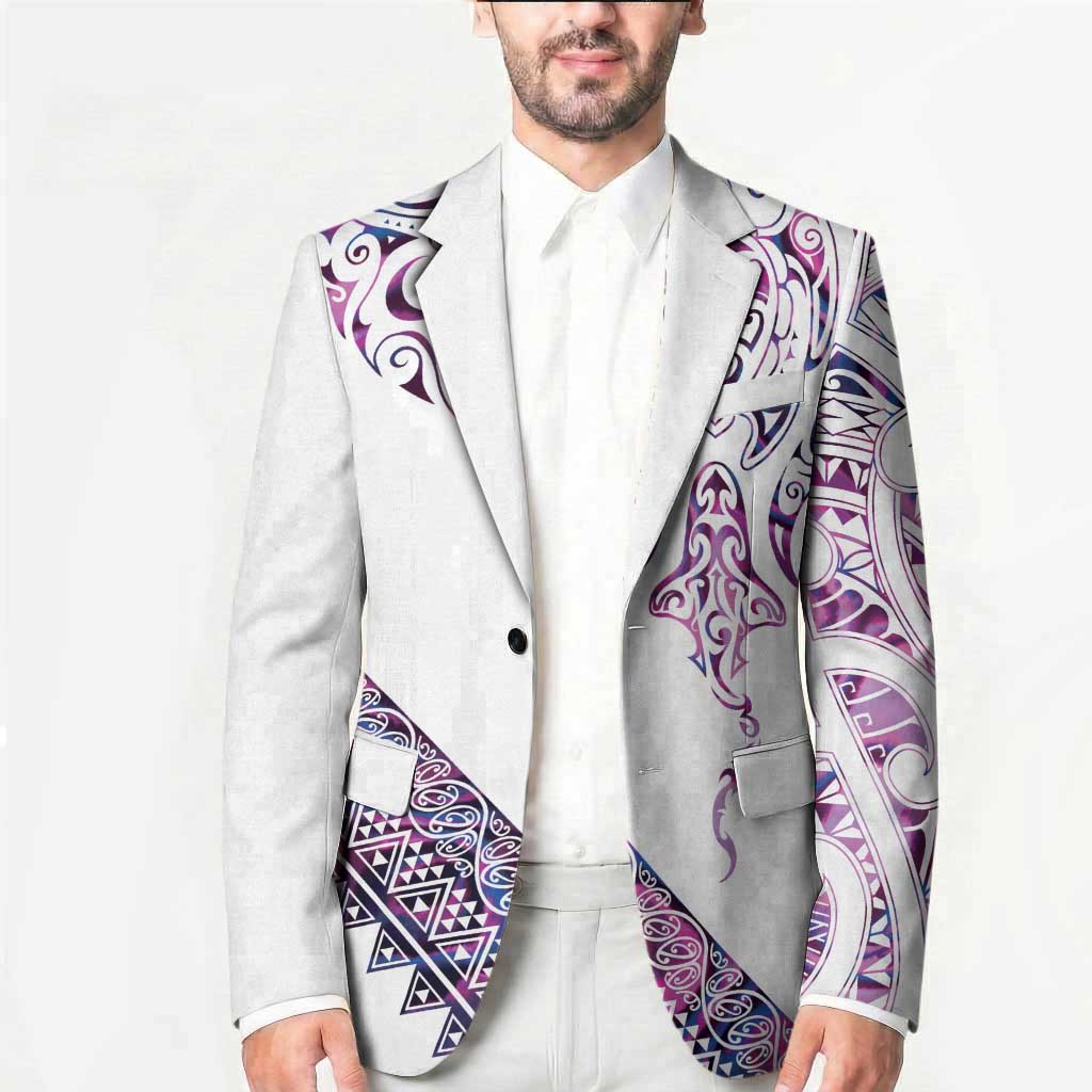 Mawhero Paua shell Kowhaiwhai Taniko Personalised Blazer Manta Ray Shark-Turtle Maori Tribal Style LT9 - Polynesian Pride