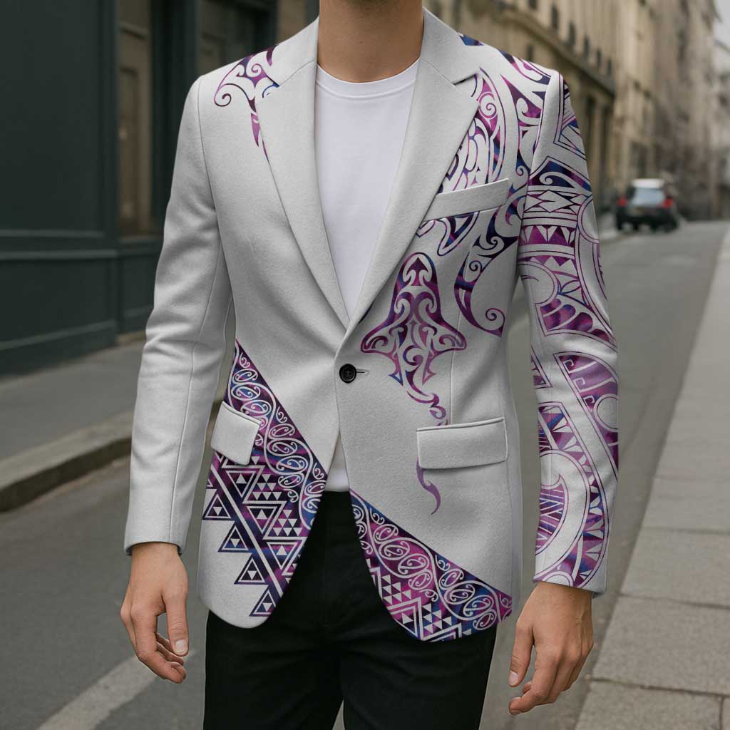 Mawhero Paua shell Kowhaiwhai Taniko Personalised Blazer Manta Ray Shark-Turtle Maori Tribal Style LT9 - Polynesian Pride