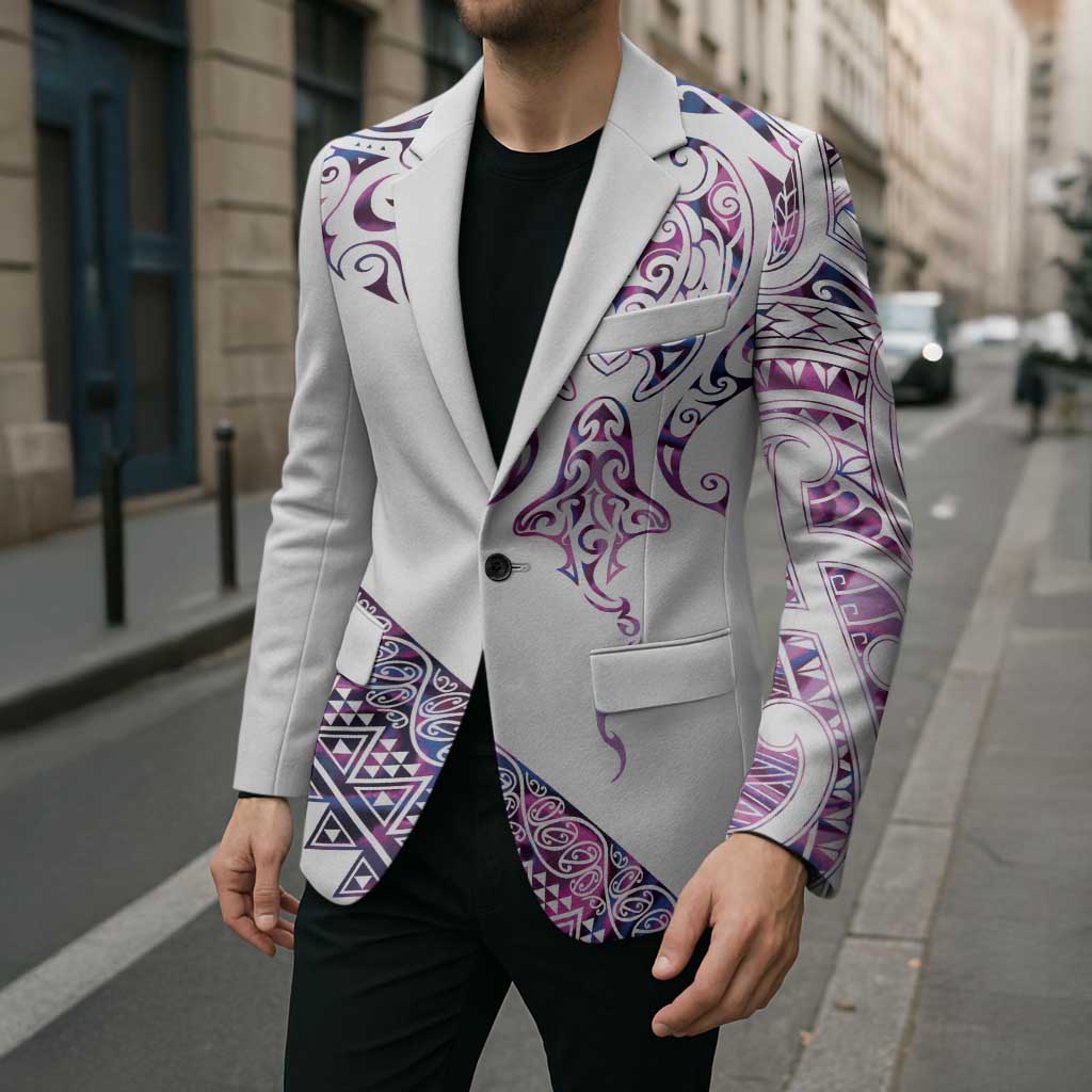 Mawhero Paua shell Kowhaiwhai Taniko Personalised Blazer Manta Ray Shark-Turtle Maori Tribal Style LT9 - Polynesian Pride