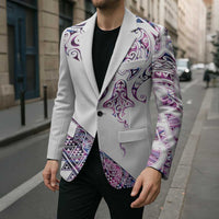 Mawhero Paua shell Kowhaiwhai Taniko Personalised Blazer Manta Ray Shark-Turtle Maori Tribal Style LT9 - Polynesian Pride