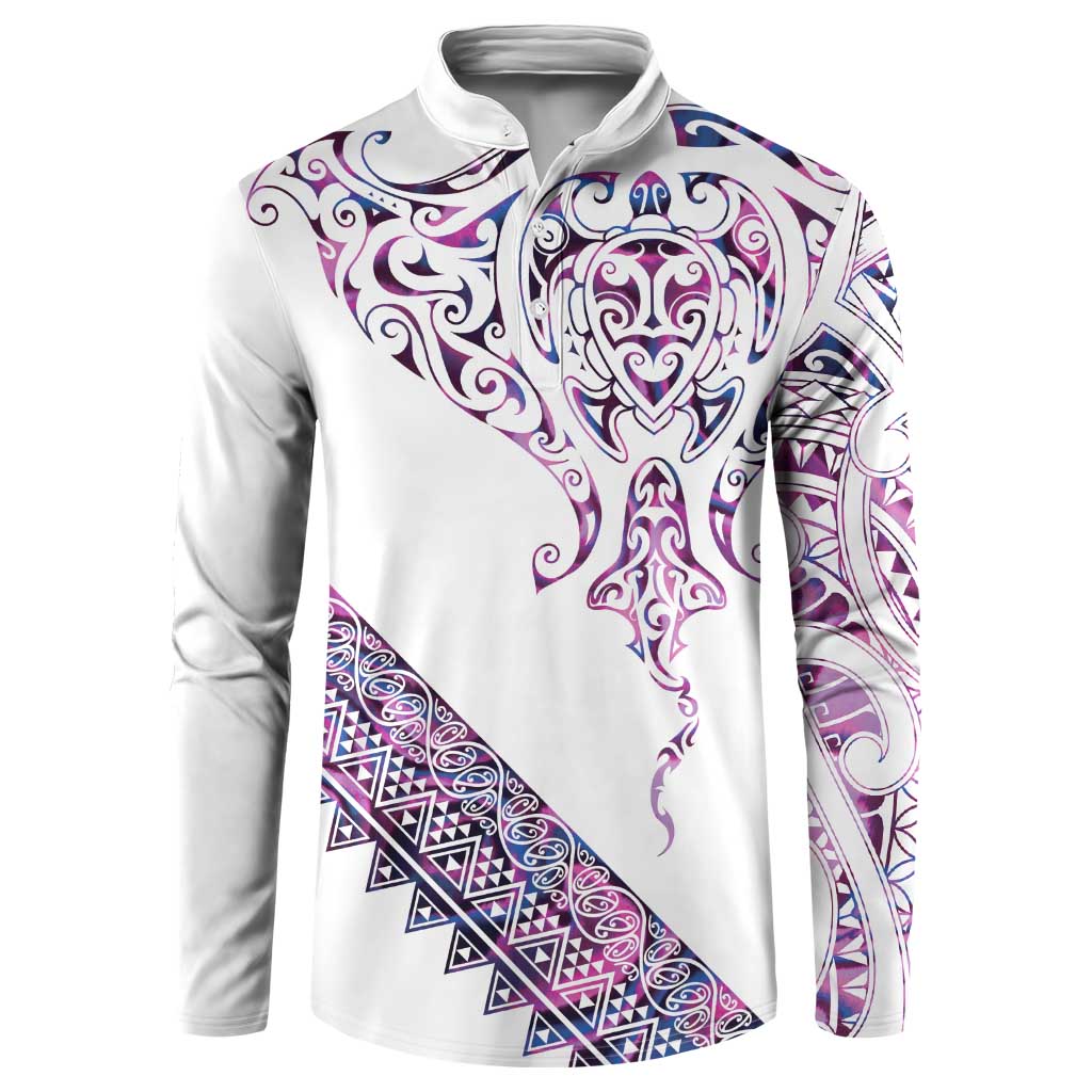 Mawhero Paua shell Kowhaiwhai Taniko Personalised Button Sweatshirt Manta Ray Shark-Turtle Maori Tribal Style