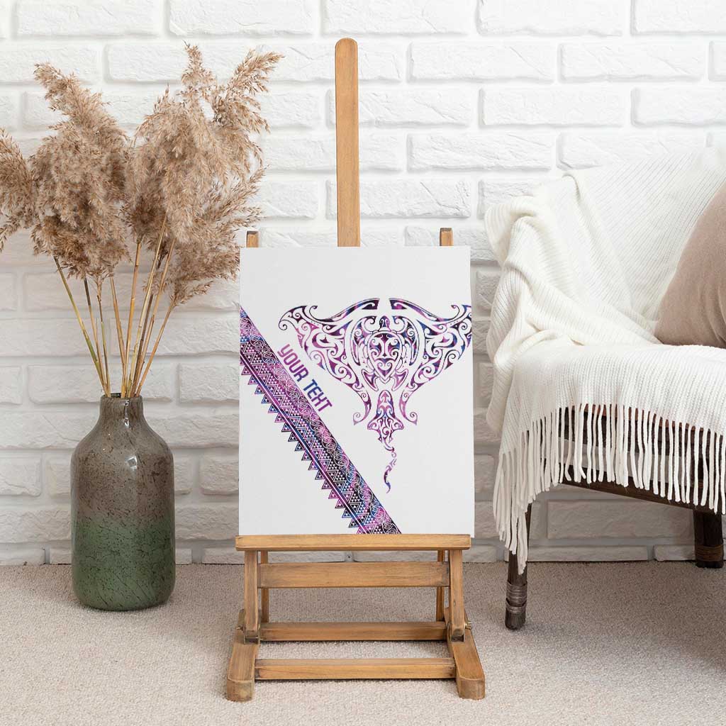 Mawhero Paua shell Kowhaiwhai Taniko Personalised Canvas Wall Art Manta Ray Shark-Turtle Maori Tribal Style
