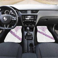 Mawhero Paua shell Kowhaiwhai Taniko Personalised Car Mats Manta Ray Shark-Turtle Maori Tribal Style LT9 Set 2pcs - Front Pink - Polynesian Pride
