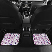 Mawhero Paua shell Kowhaiwhai Taniko Personalised Car Mats Manta Ray Shark-Turtle Maori Tribal Style LT9 Set 2pcs - Back Pink - Polynesian Pride