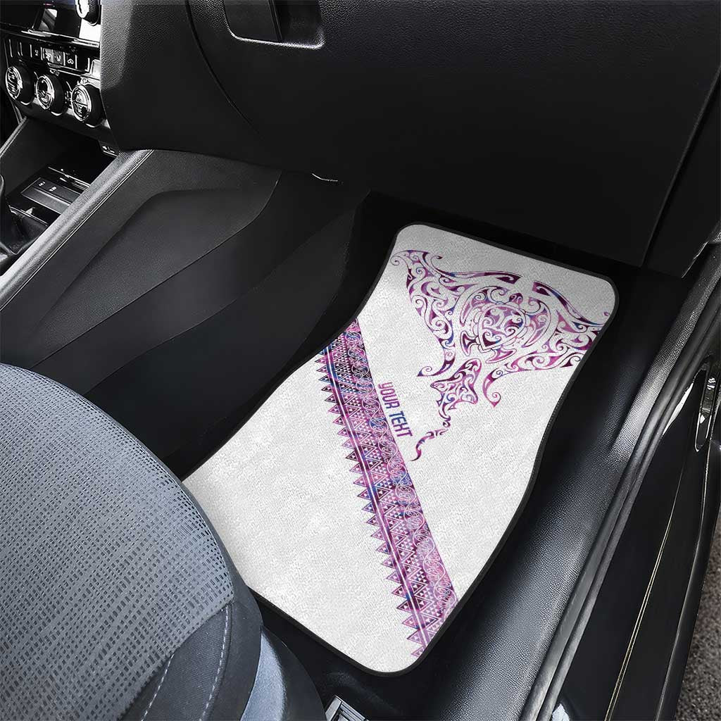 Mawhero Paua shell Kowhaiwhai Taniko Personalised Car Mats Manta Ray Shark-Turtle Maori Tribal Style LT9 - Polynesian Pride