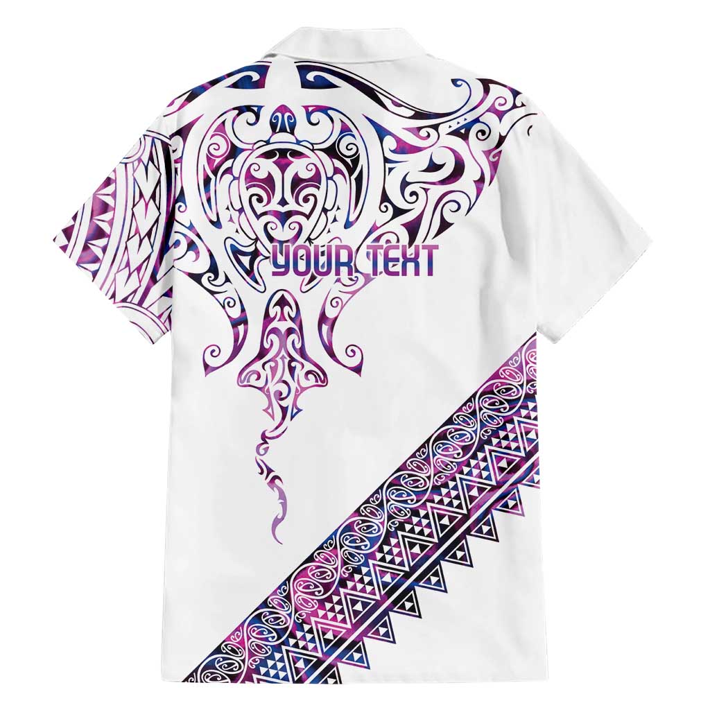 Mawhero Paua shell Kowhaiwhai Taniko Personalised Family Matching Off The Shoulder Long Sleeve Dress and Hawaiian Shirt Manta Ray Shark-Turtle Maori Tribal Style LT9 - Polynesian Pride