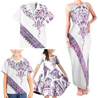 Mawhero Paua shell Kowhaiwhai Taniko Personalised Family Matching Tank Maxi Dress and Hawaiian Shirt Manta Ray Shark-Turtle Maori Tribal Style