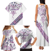 Mawhero Paua shell Kowhaiwhai Taniko Personalised Family Matching Tank Maxi Dress and Hawaiian Shirt Manta Ray Shark-Turtle Maori Tribal Style
