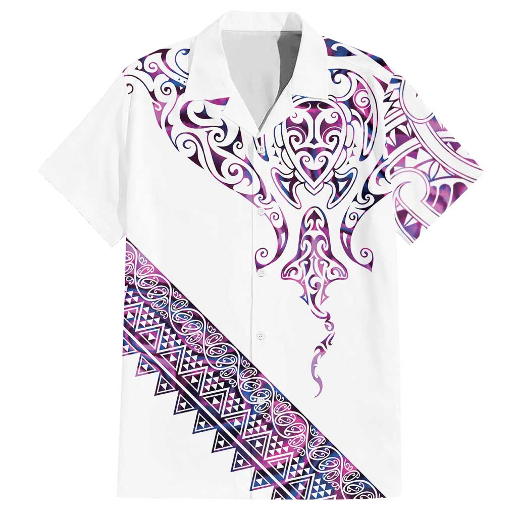 Mawhero Paua shell Kowhaiwhai Taniko Personalised Hawaiian Shirt Manta Ray Shark-Turtle Maori Tribal Style