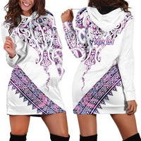 Mawhero Paua shell Kowhaiwhai Taniko Personalised Hoodie Dress Manta Ray Shark-Turtle Maori Tribal Style