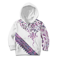 Mawhero Paua shell Kowhaiwhai Taniko Personalised Kid Hoodie Manta Ray Shark-Turtle Maori Tribal Style