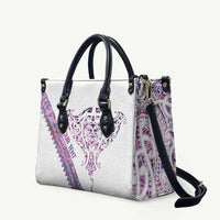 Mawhero Paua shell Kowhaiwhai Taniko Personalised Leather Bag Manta Ray Shark-Turtle Maori Tribal Style
