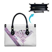 Mawhero Paua shell Kowhaiwhai Taniko Personalised Leather Bag Manta Ray Shark-Turtle Maori Tribal Style