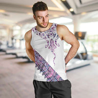 Mawhero Paua shell Kowhaiwhai Taniko Personalised Men Tank Top Manta Ray Shark-Turtle Maori Tribal Style
