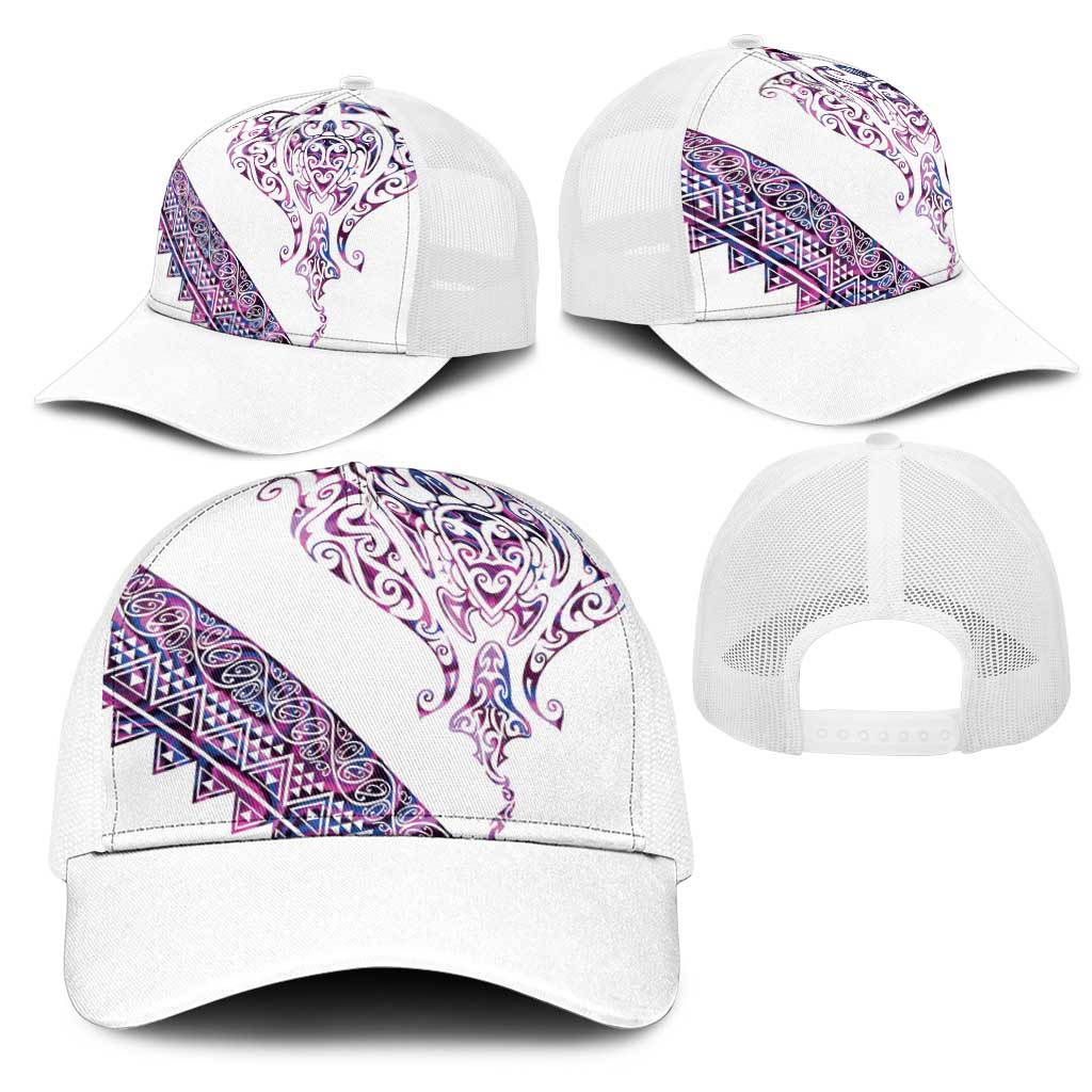 Mawhero Paua shell Kowhaiwhai Taniko Mesh Trucker Cap Manta Ray Shark-Turtle Maori Tribal Style LT9 - Polynesian Pride