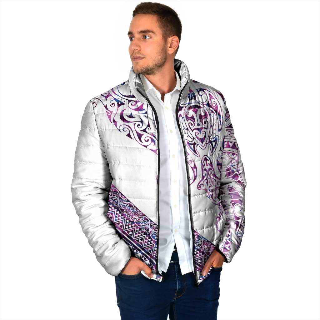 Mawhero Paua shell Kowhaiwhai Taniko Personalised Padded Jacket Manta Ray Shark-Turtle Maori Tribal Style LT9 - Polynesian Pride