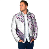 Mawhero Paua shell Kowhaiwhai Taniko Personalised Padded Jacket Manta Ray Shark-Turtle Maori Tribal Style LT9 - Polynesian Pride
