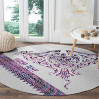Mawhero Paua shell Kowhaiwhai Taniko Personalised Round Carpet Manta Ray Shark-Turtle Maori Tribal Style