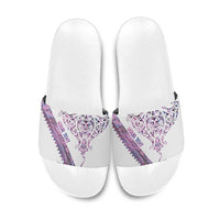 Mawhero Paua shell Kowhaiwhai Taniko Personalised Slide Sandals Manta Ray Shark-Turtle Maori Tribal Style