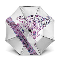 Mawhero Paua shell Kowhaiwhai Taniko Personalised Umbrella Manta Ray Shark-Turtle Maori Tribal Style LT9 One Size Folded 11.42 inch Opened Diameter 37.4 inch Pink - Polynesian Pride