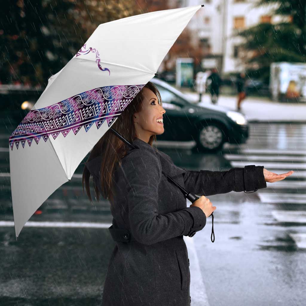 Mawhero Paua shell Kowhaiwhai Taniko Personalised Umbrella Manta Ray Shark-Turtle Maori Tribal Style LT9 - Polynesian Pride