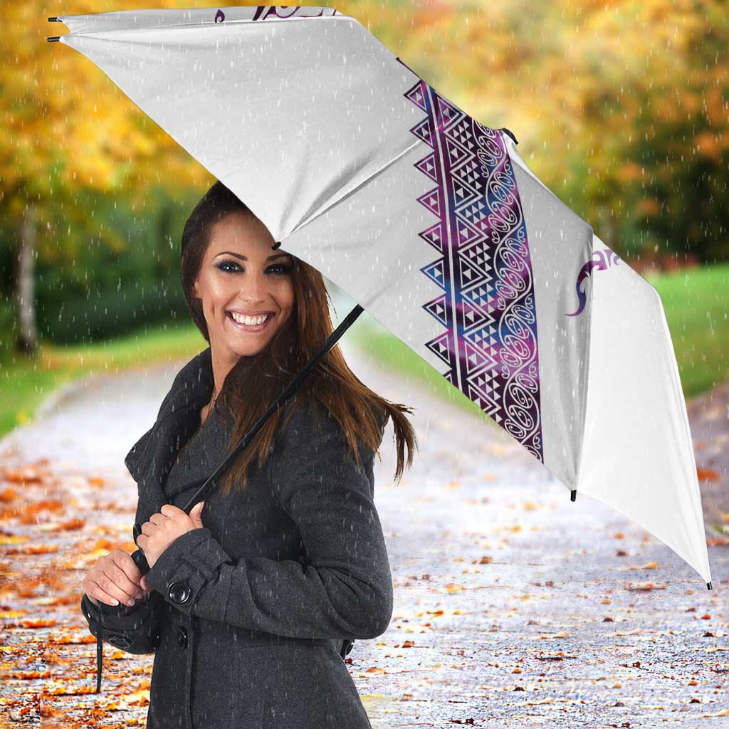 Mawhero Paua shell Kowhaiwhai Taniko Personalised Umbrella Manta Ray Shark-Turtle Maori Tribal Style LT9 - Polynesian Pride