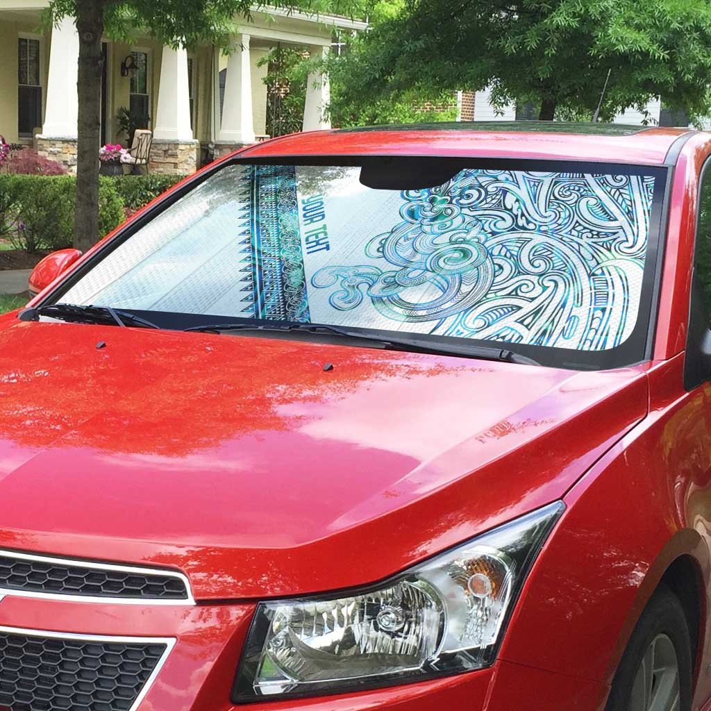 Kahui Whetu Paua shell Kowhaiwhai Taniko Personalised Auto Sun Shade Taniwha Maori Tribal Style LT9 - Polynesian Pride